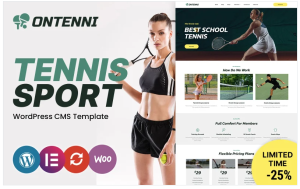 Ontenni - Tennis Club and Sports WordPress Theme - Image 1