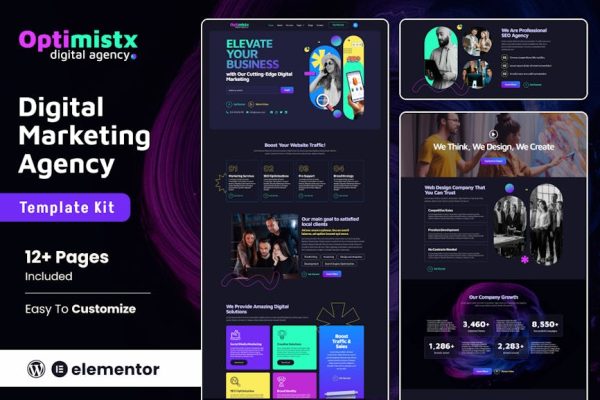 Optimistx - SEO & Digital Agency Elementor Template Kit - Image 1