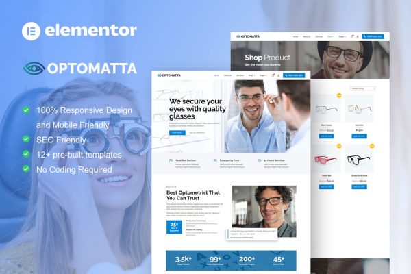 Optomatta - Optician & Optical Store Elementor Pro Template Kit - Image 1
