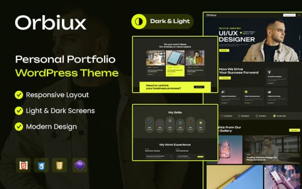 Orbiux – Personal Portfolio Elementor WordPress Theme - Image 1