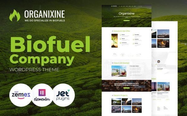 Organixine - Biofuel Company WordPress Theme - Image 1