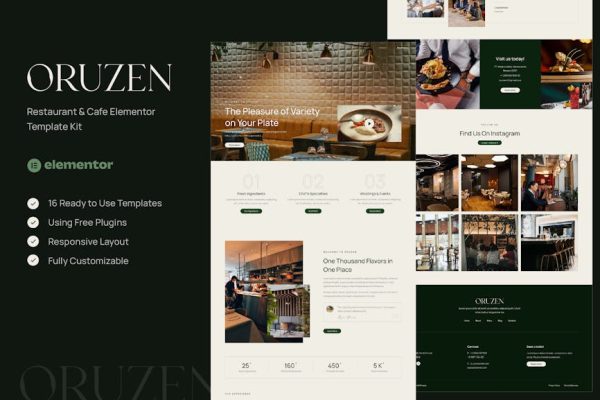 Oruzen - Restaurant & Cafe Elementor Template Kit - Image 1
