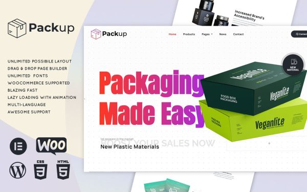 Packup - Packaging & Material WordPress Theme - Image 1