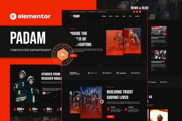 Padam - Firefighter Departement Elementor Template Kit - Image 1