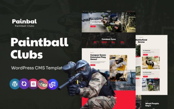 Painbal - Paintball Club Multipurpose WordPress Elementor Theme - Image 1