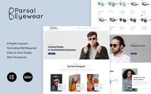 Parsal fashion eyewear prescription glasses sunglasses wordpress theme.jpg