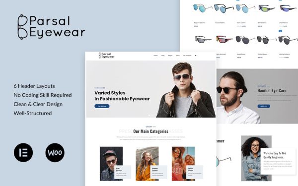 Parsal - Fashion Eyewear | Prescription Glasses & Sunglasses WordPress Theme - Image 1