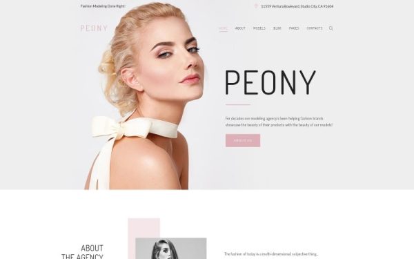 Peony - Fashion Modelling Agency WordPress Theme - Image 1
