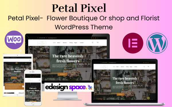 Petal Pixel - Flower Boutique or shop and florist elementor WordPress theme - Image 1