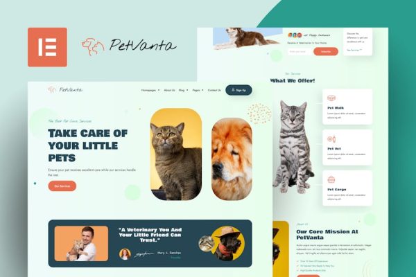 Petvanta - Pet Care Services Elementor Template Kit - Image 1