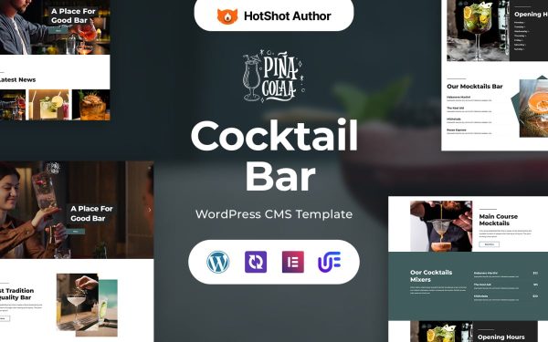 Pina Colaa - Cocktail Bar WordPress Elementor theme - Image 1