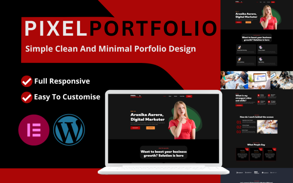 Pixelportfolio - Unique and minimalist wordpress Portfolio Theme - Image 1