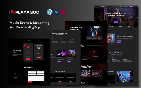 Playanoc - Music Event and Streaming WordPress Landing Page - Image 1