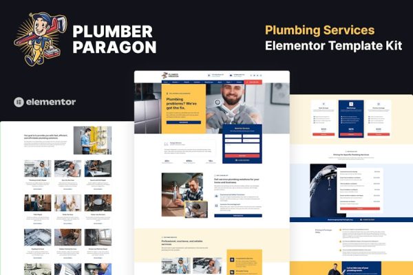 Plumber Paragon - Plumbing Services Elementor Pro Template Kit - Image 1