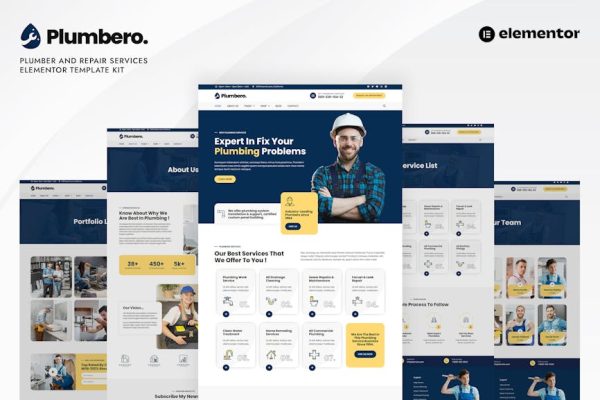 Plumbero - Plumber & Repair Services Elementor Template Kit - Image 1
