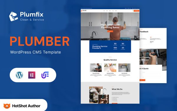 Plumfix- Plumbing Services WordPress Elementor Theme - Image 1