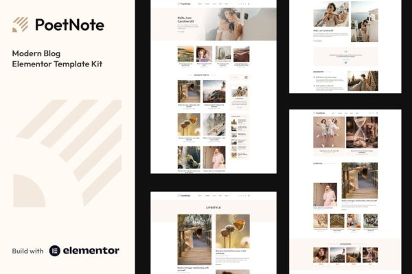 PoetNote - Modern Blog Elementor Pro Template Kit - Image 1