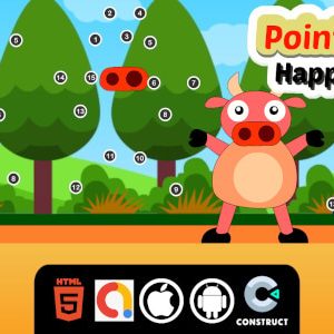 Point to Point Happy Animals Construct 3 Educational kids Game with Admob for Web And Mobile