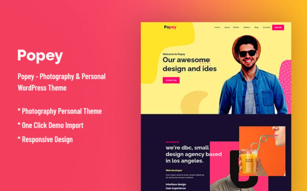 Popey - Personal & CV Responsive WordPress Theme - Image 1