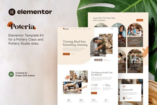 Poteria – Pottery Class & Studio Elementor Template Kit - Image 1