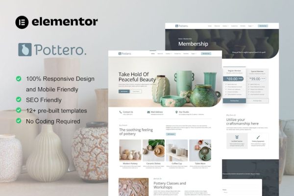 Pottero - Pottery & Ceramics Studio Elementor Template Kit - Image 1