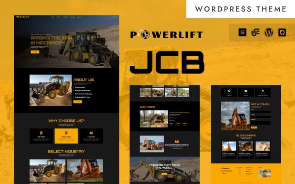 PowerLift - JCB & Industrial Machinery WordPress Elementor Theme - Image 1