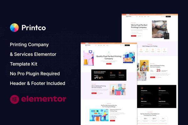 Printco - Printing Company & Services Elementor Template Kit - Image 1