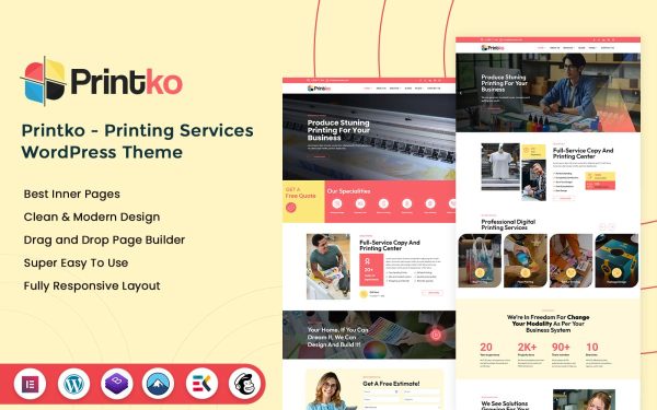 Printko - Printing Services WordPress Theme - Image 1