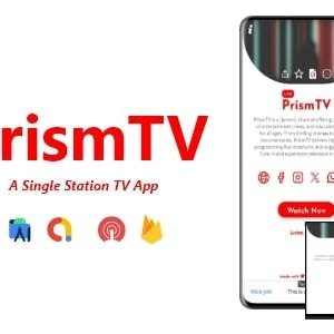 PrismTV - A Single Station TV App | ADMOB, ONESIGNAL, FIREBASE