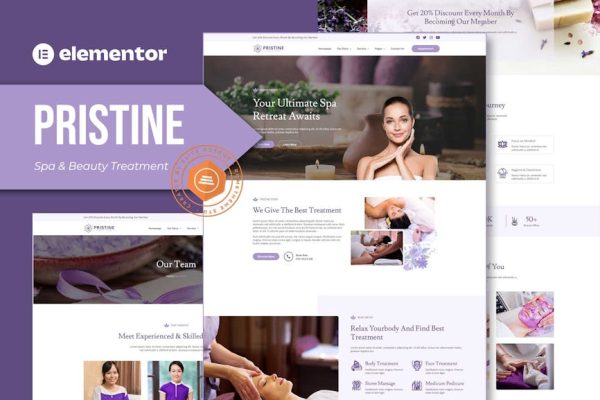 Pristine - Spa & Beauty Treatment Elementor Template Kit - Image 1