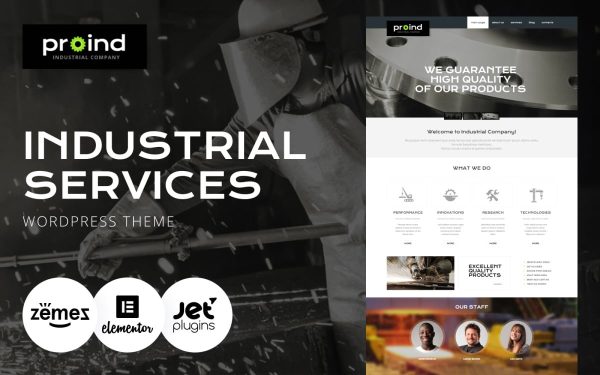 Proind - Industrial Services Multipurpose Modern WordPress Elementor Theme - Image 1