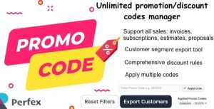 Promo codes discount module for perfex crm with client segment export .jpg