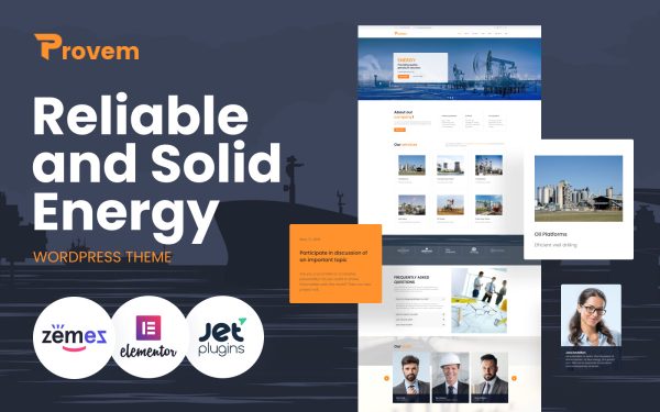 Provem - Reliable And Solid Energy WordPress Theme - Image 1