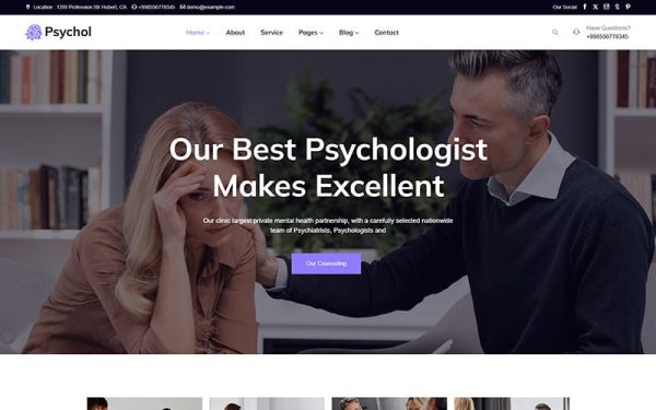 Psychol - Psychology And Counseling Responsive WordPress Theme - Image 1