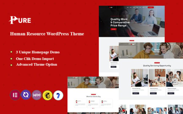 Pure - Human Resource Wordpress Theme - Image 1