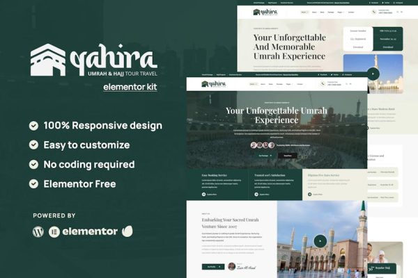 Qahira - Umrah & Hajj Tour Travel Elementor Template Kit - Image 1