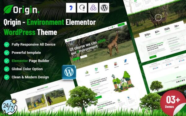 Qrigin - Environment Elementor WordPress Theme - Image 1