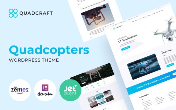 Quadcraft - Drone Startup WordPress Theme - Image 1