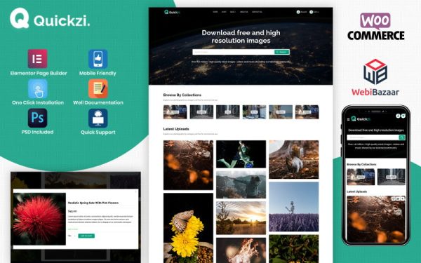 Quickzi - Creative Photography, Vectors & PSD Downloads Wordpress Theme - Image 1
