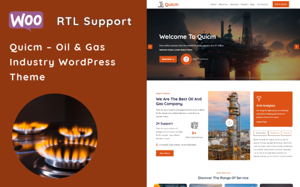 Quicm - Oil and Gas Industrial WordPress theme - Image 1