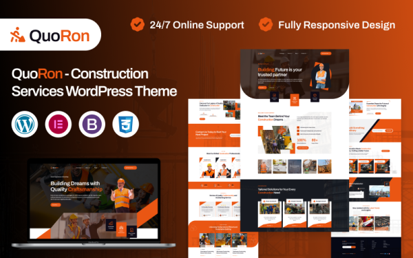Quoron - Construction Service WordPress Theme. - Image 1