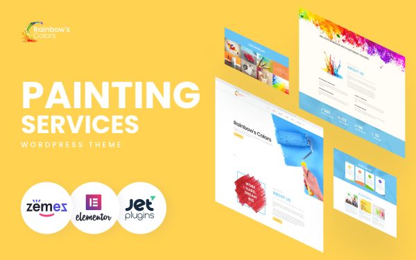 Rainbow's Colors - Painting Company Responsive WordPress Theme - Image 1