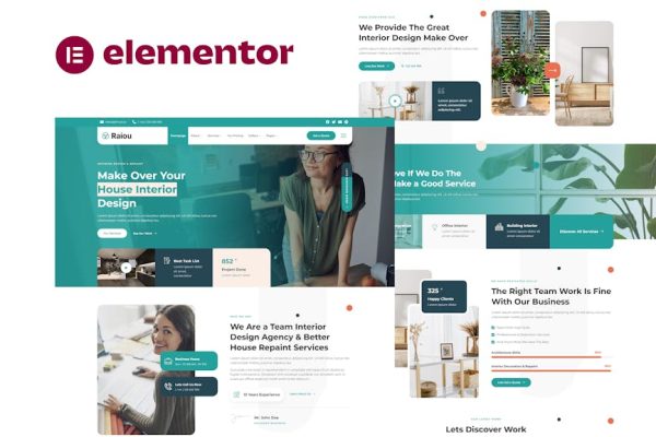 Raiou - Home Interior Design Elementor Template Kit - Image 1