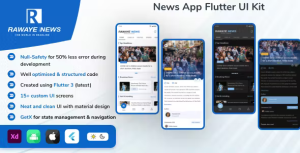 Rawaye news flutter news app ui kit codermarket.png