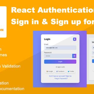 React Authentication Sign in & Sign up Form Script