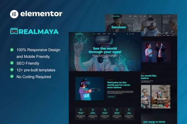 RealMaya - Virtual Reality Services & Shop Elementor Template Kit - Image 1