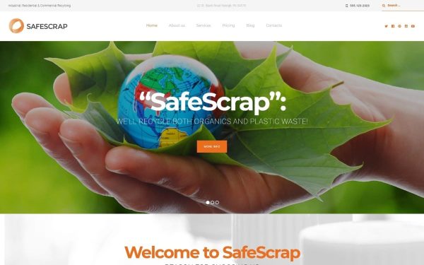 Recycling Services Environmental WordPress Theme - Image 1