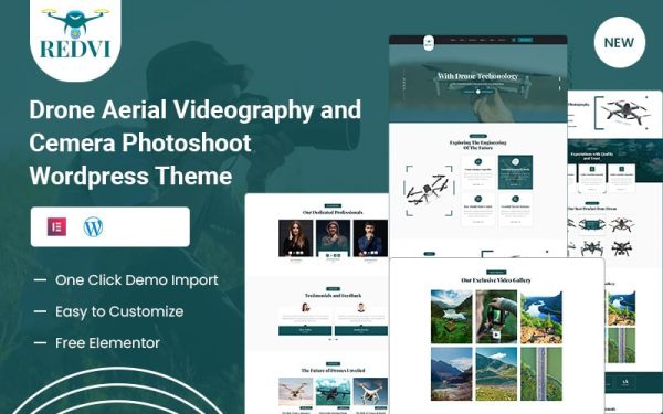 Redvi – Drone Aerial Videography and Camera Photoshoot WordPress Theme - Image 1