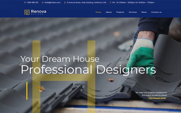 Renova - Construction & Building WordPress Theme - Image 1