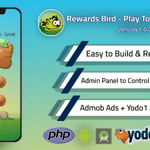 Rewards Bird - Play and Earn Real Money Game with Admin Panel and Admob
